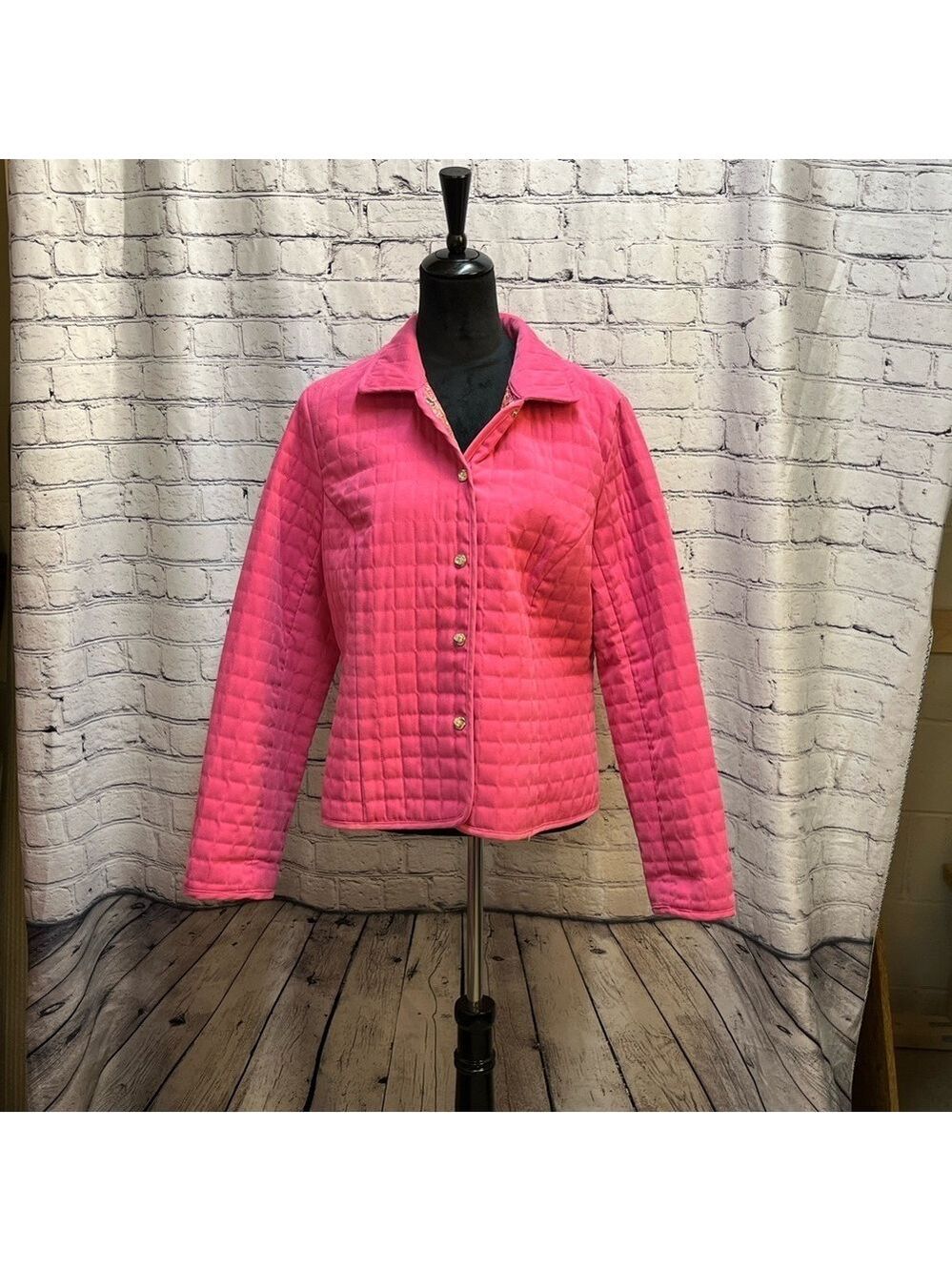 Briggs New York Women’s Pink Quilted Button Down Jacket size 16P EUC - Picture 2 of 16